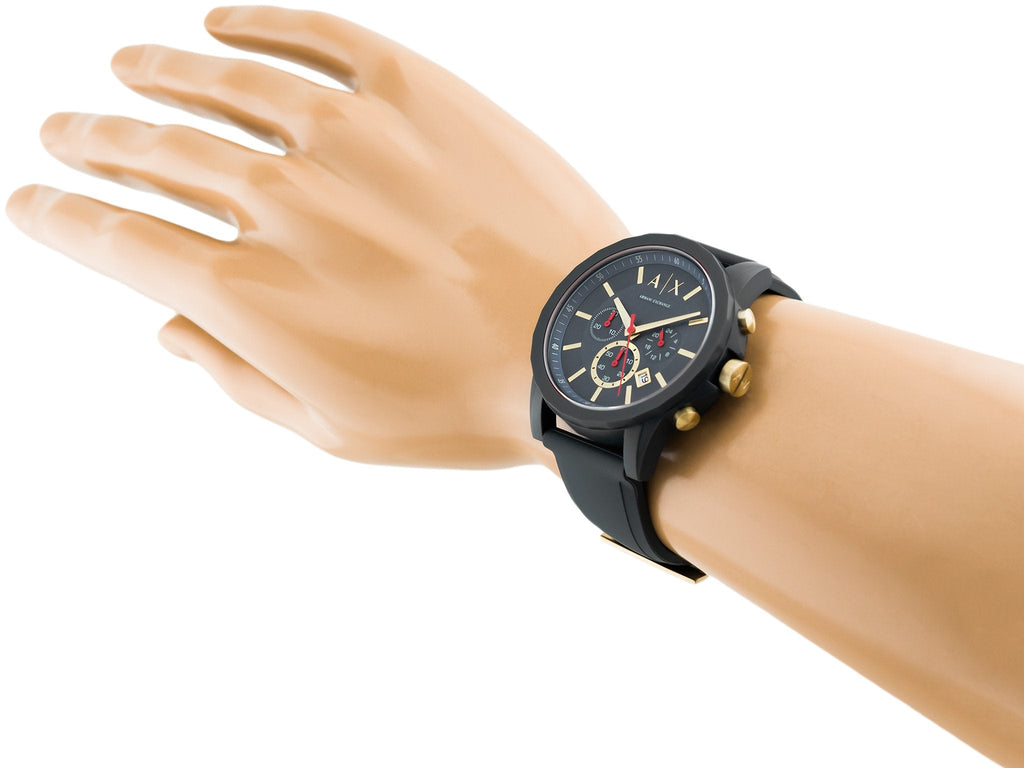 Armani Exchange Outerbanks AX1335 Men's Chronograph Watch – Blue Dial with Blue Silicone Strap