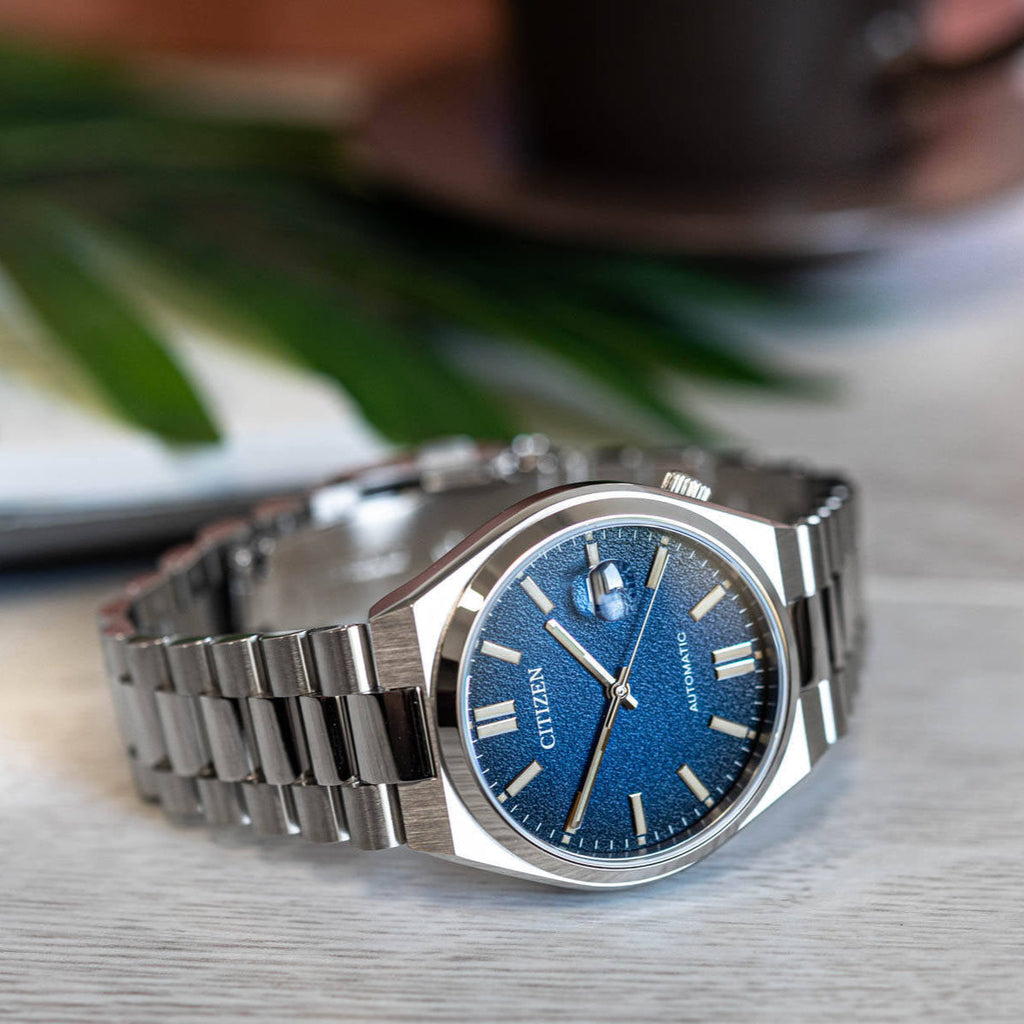 Citizen Tsuyosa NJ0151-88L Men's Automatic Watch – Dark Blue Dial with Silver Steel Strap
