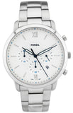 Fossil Neutra Chronograph White Dial Silver Steel Strap Watch for Men - FS5433