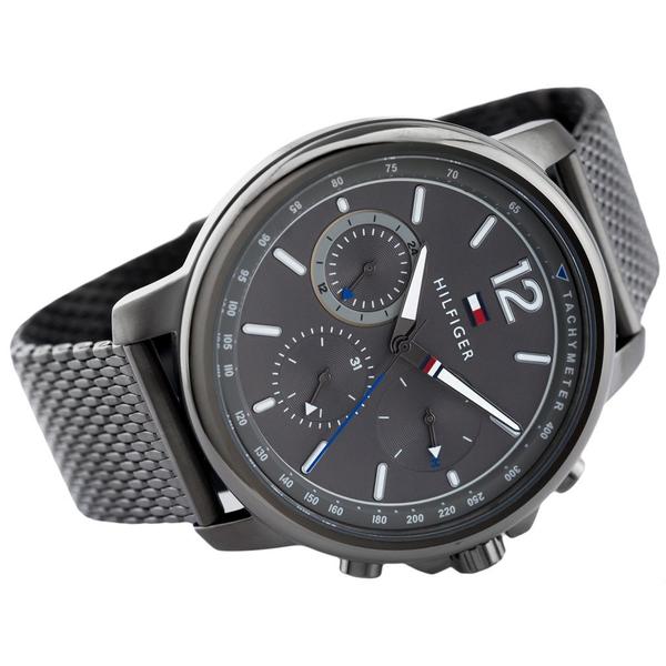 Tommy Hilfiger London Chronograph Grey Dial Grey Mesh Bracelet Watch for Men - 1791530