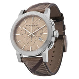 Burberry The City Smoked Brown Dial Brown Leather Strap Watch for Men - BU9361