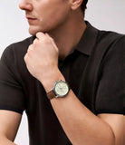 Fossil FS5380 Neutra Chronograph Men’s Watch – White Dial & Brown Leather Strap