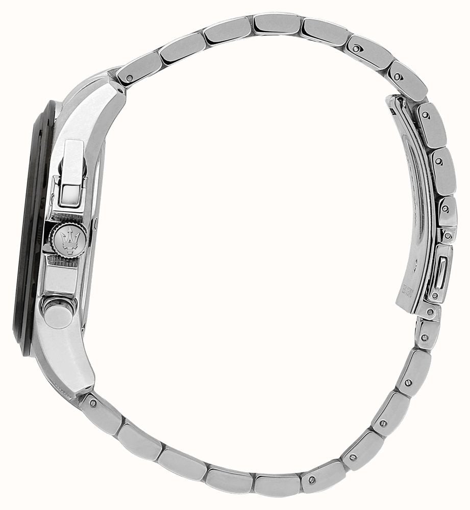 Maserati Traguardo Chronograph Green Dial Silver Steel Strap Watch For Men - R8873612060