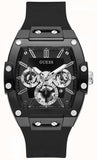 Guess GW0203G3 Phoenix Multifunction Men's Watch – Black Dial & Black Rubber Strap