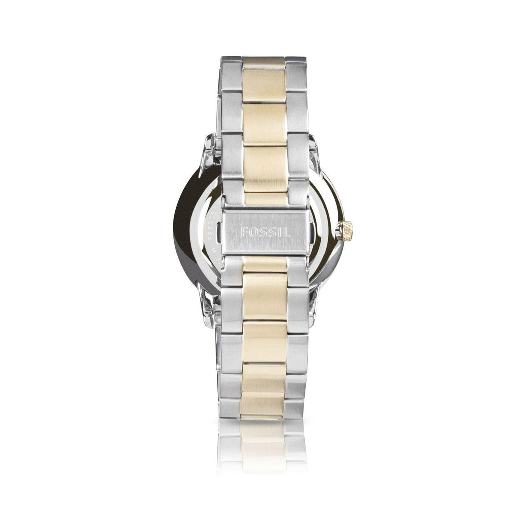 Fossil Neutra Moonphase Multifunction Black Dial Two Tone Steel Strap Watch for Men - FS5906