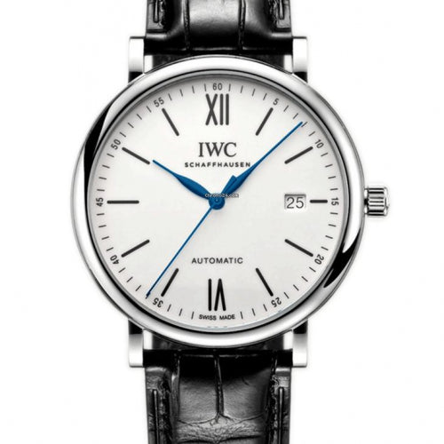 IWC Portofino Automatic '150 Years' Edition Automatic White Dial Black Leather Strap Watch for Men - IW356519