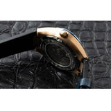 Maserati Triconic Skeleton Black Dial Blue Leather Strap Watch For Men - R8821139001