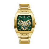 Guess Phoenix Multi Function Green Dial Gold Steel Strap Watch for Men - GW0456G3