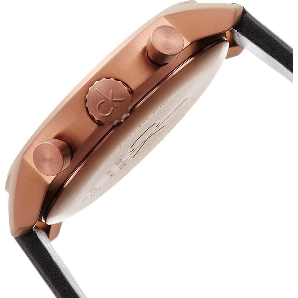Calvin Klein City Chronograph Black Dial Black Leather Strap Watch for Men - K2G17TC1