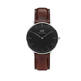 Daniel Wellington Classic Bristol Black Dial Brown Leather Strap Watch For Men - DW00100143