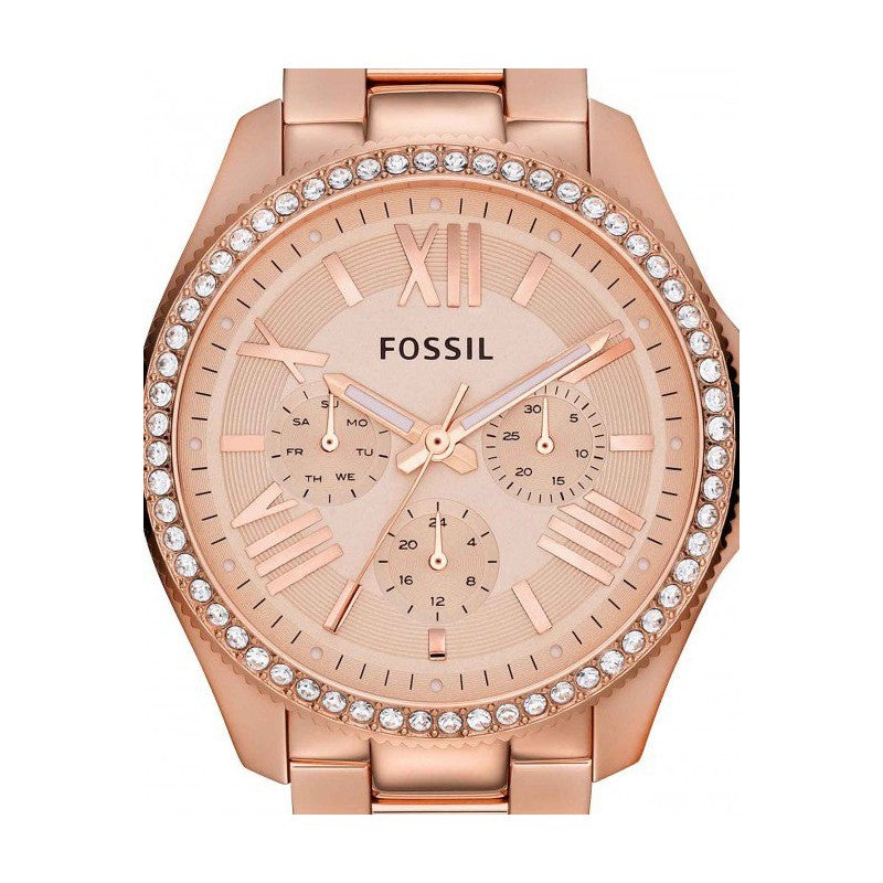 Fossil Cecile Rose Gold Dial Rose Gold Steel Strap Watch for Women - AM4483