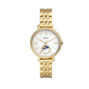 Fossil Jacqueline Moonphase Mother of Pearl Dial Gold Steel Strap Watch for Women - ES5167