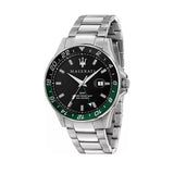 Maserati SFIDA Chronograph Black Dial Silver Steel Strap Watch For Men - R8853140005