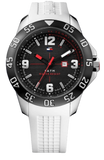 Tommy Hilfiger 1790986 Sport Quartz Men's Watch – Black Dial & White Rubber Strap
