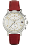 Tommy Hilfiger 1781816 Claudia Quartz Women's Watch – White Dial & Red Leather Strap