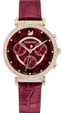 Swarovski 5598689 Spring Flower Chronograph Women's Watch – Red Dial & Red Leather Strap