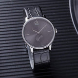 Calvin Klein Accent Black Dial Black Leather Strap Watch for Men - K2Y211C3