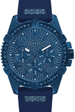Guess W1132G4 Frontier Men’s Watch – Blue Dial & Blue Silicon Strap with Crystals