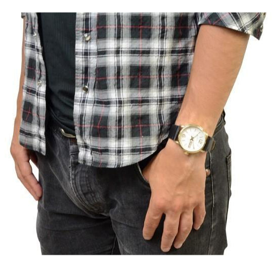 Marc Jacobs Fergus White Dial Black Leather Strap Watch for Men - MBM5081