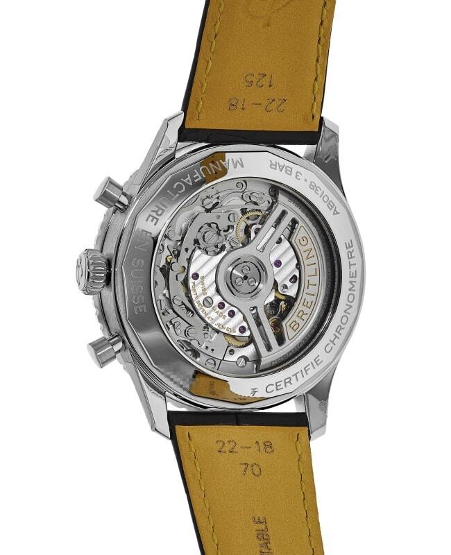 Breitling Navitimer B01 Chronograph 43 Green Dial Black Leather Strap Watch for Men - AB0138241L1P1