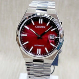 Citizen Tsuyosa NJ0150-56W Men's Automatic Watch – Red Dial with Silver Steel Strap