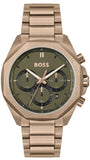 Hugo Boss 1514019 Classic Chronograph Men's Watch – Green Dial & Beige Gold Steel Bracelet