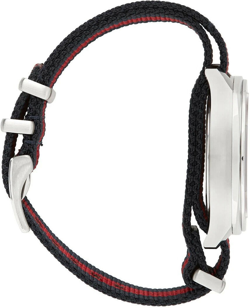 Gucci GG2570 Quartz Blue Dial Blue & Red Nylon Strap Watch For Men - YA142304