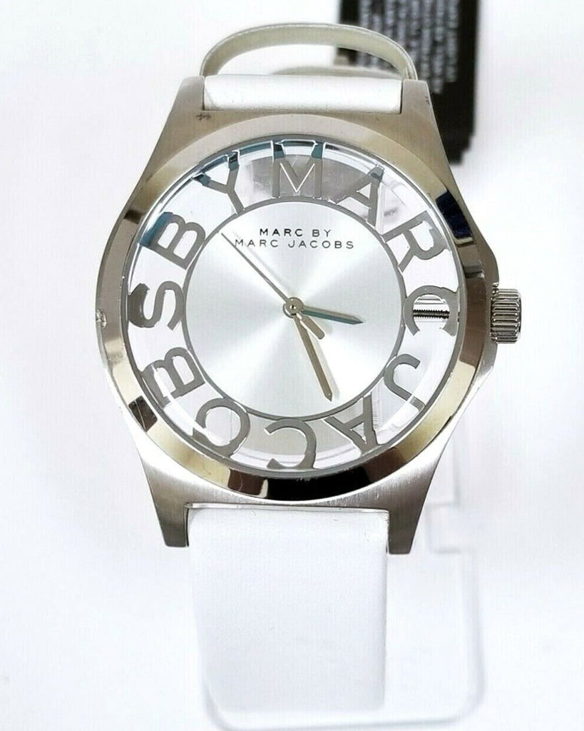 Marc Jacobs Henry Skeleton White Dial White Leather Strap Watch for Women - MBM1241