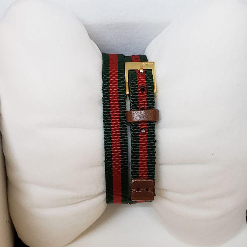 Gucci G-Frame Multicolored Dial Two Tone Nylon Strap Watch For Women - YA128527