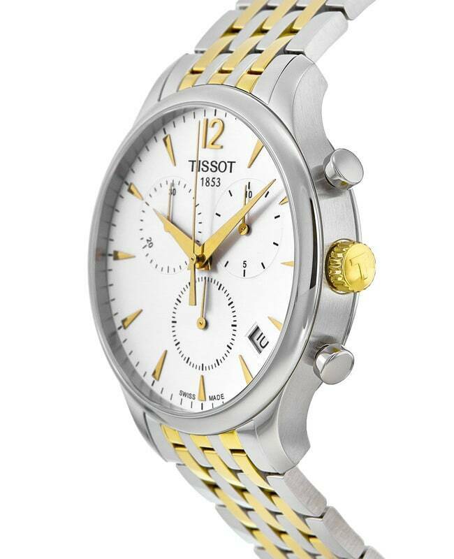 Tissot T Classic Tradition Chronograph White Dial Two Tone Steel Strap Watch For Men - T063.617.22.037.00