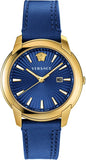 Versace VELQ00319 V-Urban Quartz Men's Watch – Blue Dial & Blue Leather Strap