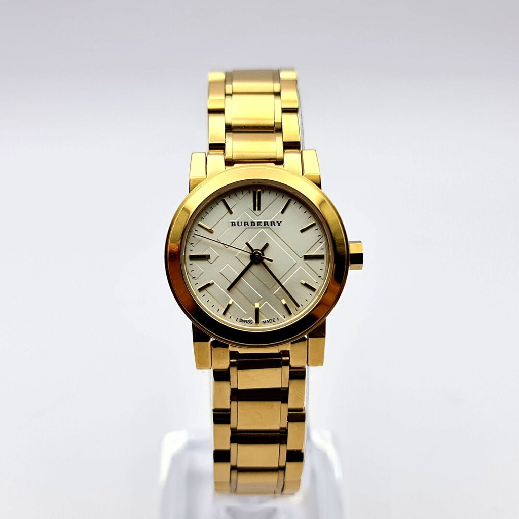Burberry Heritage White Dial Gold Steel Strap Watch for Women - BU9203