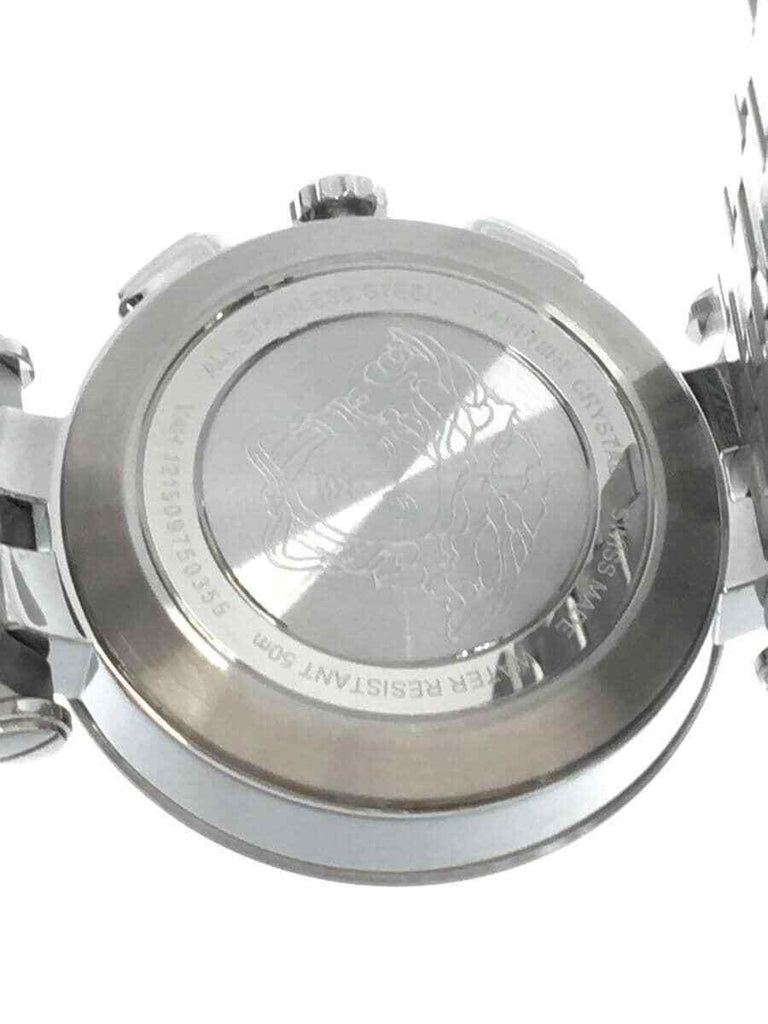 Versace V-Race Sport Black Dial Silver Steel Strap Watch for Men - VAH010016