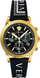 Versace VELT00119 Sports Tech Chronograph Quartz Men's Watch – Black Dial & Black Rubber Strap