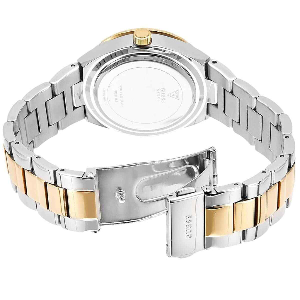 Guess Viva Diamonds Silver Dial Two Tone Steel Strap Watch for Women - W0111L5
