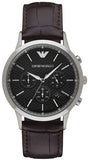 Emporio Armani AR2482 Renato Chronograph Men's Watch – Black Dial & Brown Leather Strap