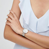 Emporio Armani Retro Mother of Pearl Dial Silver Mesh Bracelet Watch For Women - AR2067