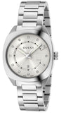 Gucci YA142403 GG2570 Diamonds Women's Watch – White Dial & Silver Steel Bracelet