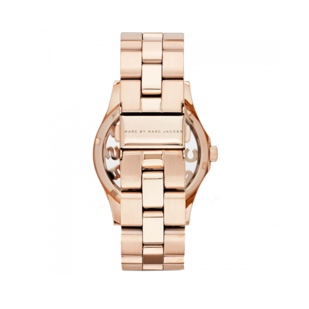 Marc Jacobs Henry Skeleton Rose Gold Dial Rose Gold Steel Strap Watch for Women - MBM3264