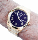 Guess Connoisseur Black Dial Gold Steel Strap Watch for Men - GW0265G3
