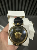 Versace Palazzo Empire Black Dial Black Leather Strap Watch for Women - VCO020017