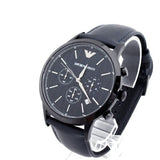 Emporio Armani Renato Chronograph Quartz Blue Dial Blue Leather Strap Watch For Men - AR2481