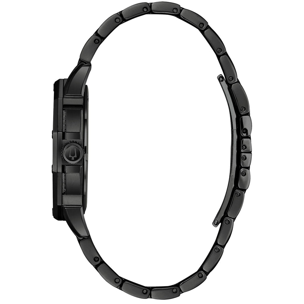 Bulova Octova Chronograph Black Crystal Dial Black Steel Strap Watch for Men - 98C134