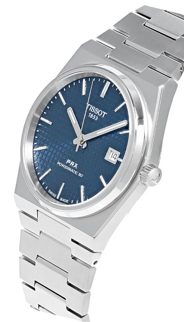 Tissot PRX Powermatic 80 Blue Dial Silver Steel Strap Watch for Men - T137.407.11.041.00