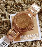 Michael Kors Camille Crystal Rose Gold Dial Rose Gold Steel Strap Watch for Women - MK5862