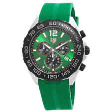 Tag Heuer Formula 1 Chronograph Green Dial Green Rubber Strap Watch for Men - CAZ101AP.FT8056