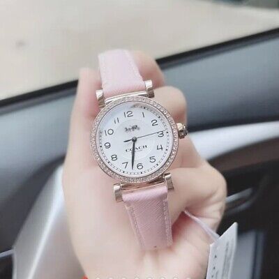 Coach Madison White Dial Pink Leather Strap Watch for Women - 14503395