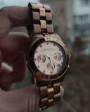 Marc Jacobs Blade Chronograph Rose Gold Dial Rose Gold Steel Strap Watch for Women - MBM3102