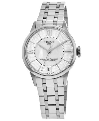 Tissot Chemin Des Tourelles Powermatic 80 Lady Silver Dial Silver Steel Strap Watch For Women - T099.207.11.118.00