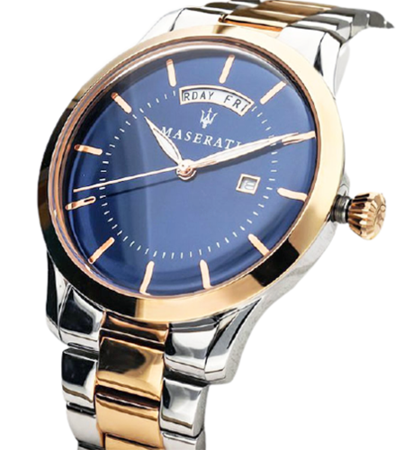 Maserati Tradizione Blue Dial Two Tone Steel Strap Watch For Men - R8853125001